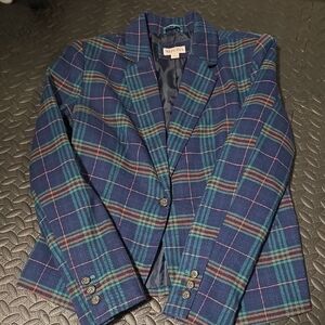 Merona Blue and Green Plaid Blazer